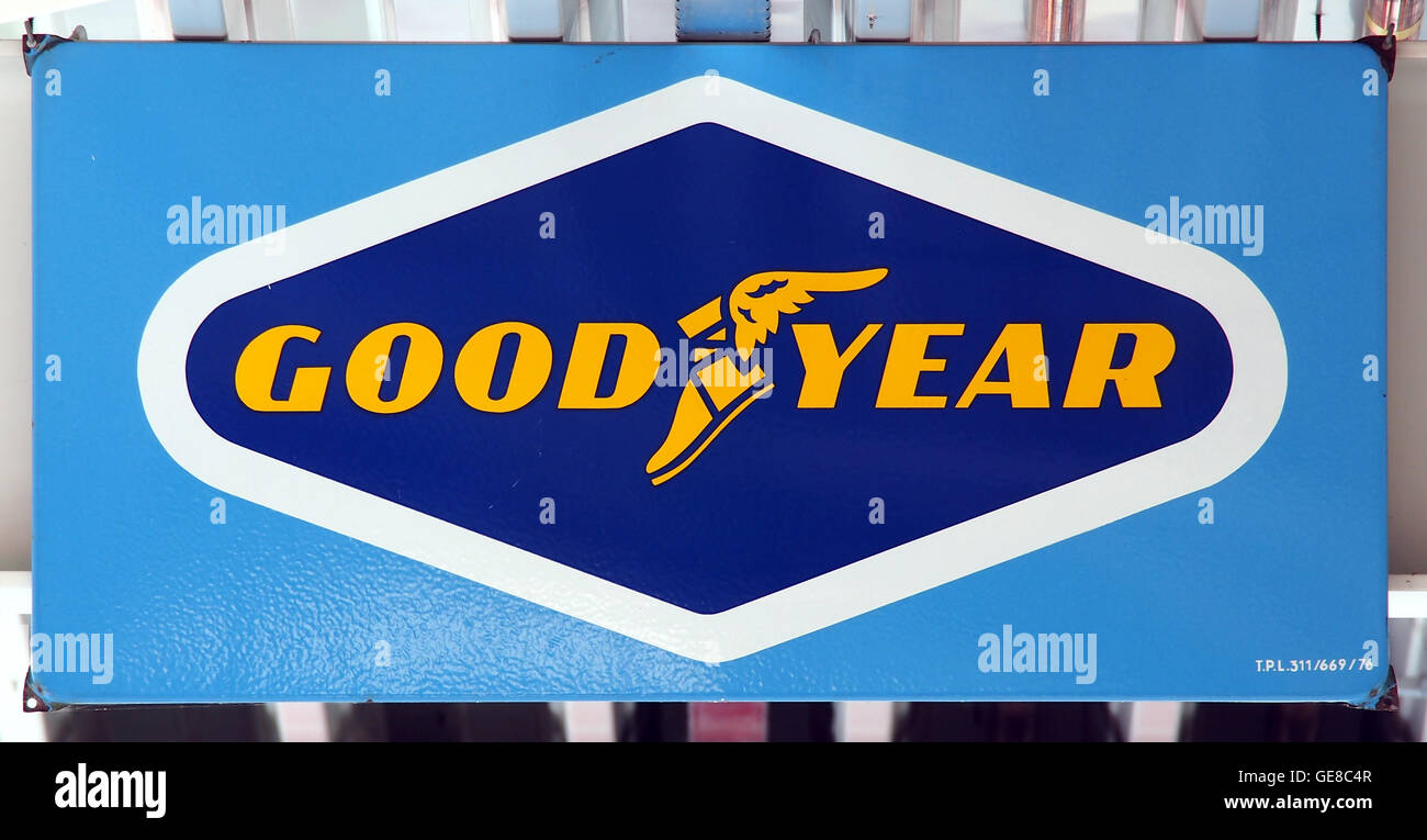 Gutes Jahr, Emaille reclamebord Stockfoto