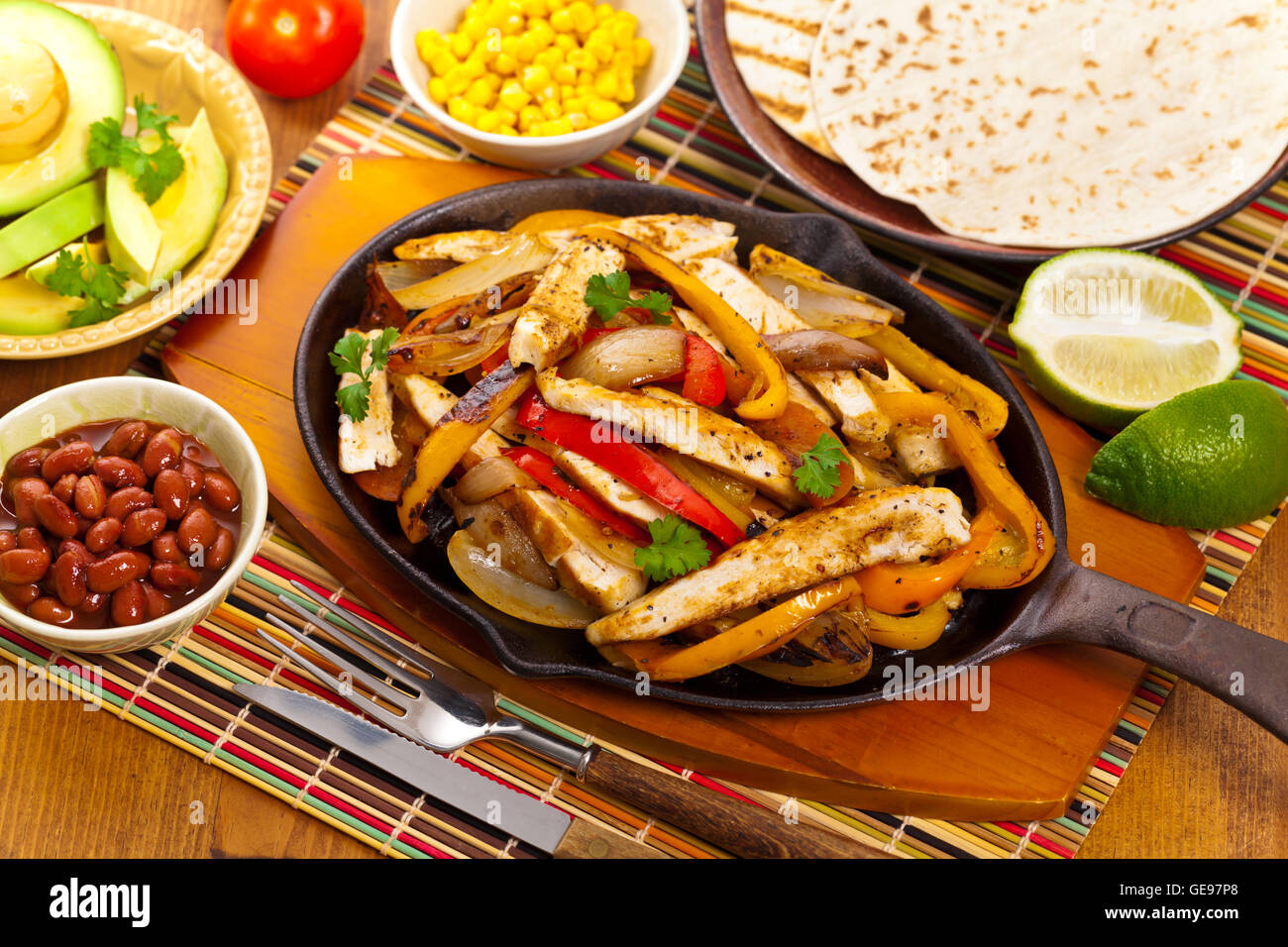 Chicken Fajitas Stockfoto