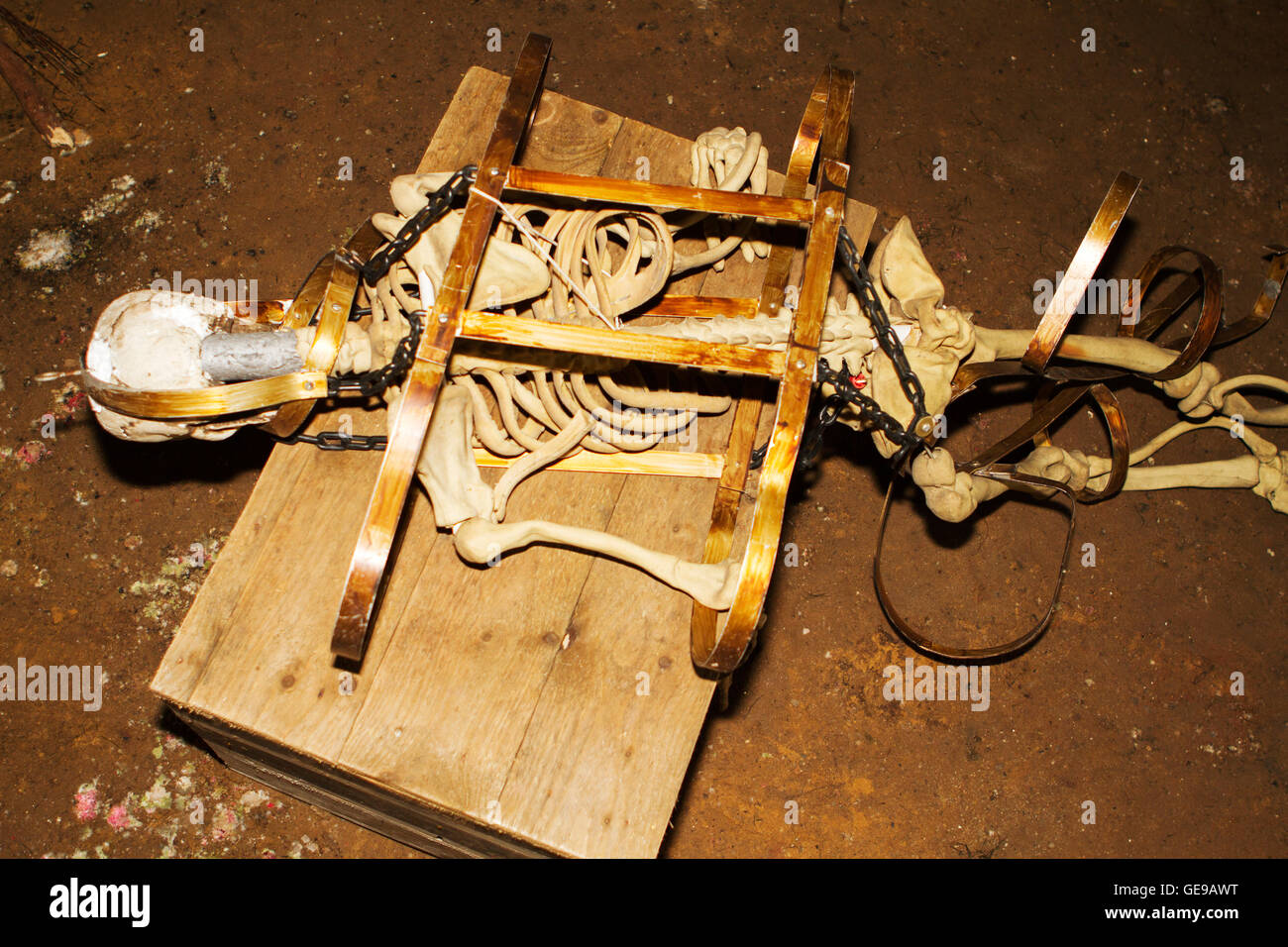 Gefoltert Skelettreste von tutbury Castle, Burton-upon-Trent, Staffordshire, Großbritannien Stockfoto