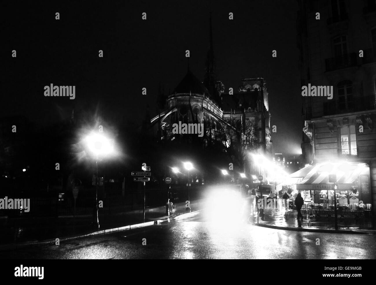 Notre Dame de Paris im Noir-Stil Stockfoto