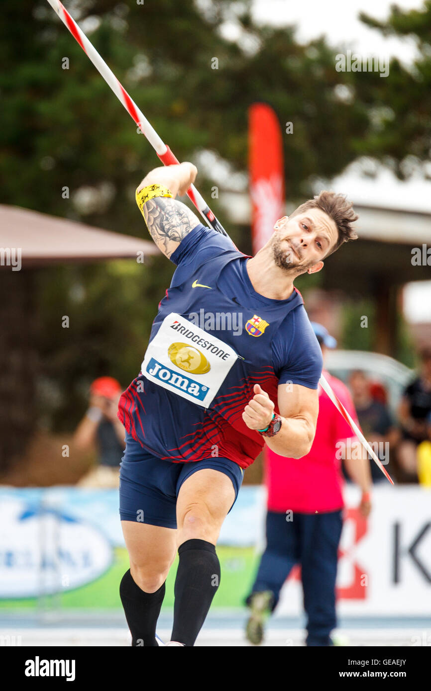 Las Mestas, Gijón, Asturien, Spanien. 23. Juli 2016. 96. spanischen Leichtathletik-Meisterschaft. Tag eins. Foto: Alvaro Campo. Bildnachweis: Alvaro Campo/Alamy Live-Nachrichten Stockfoto