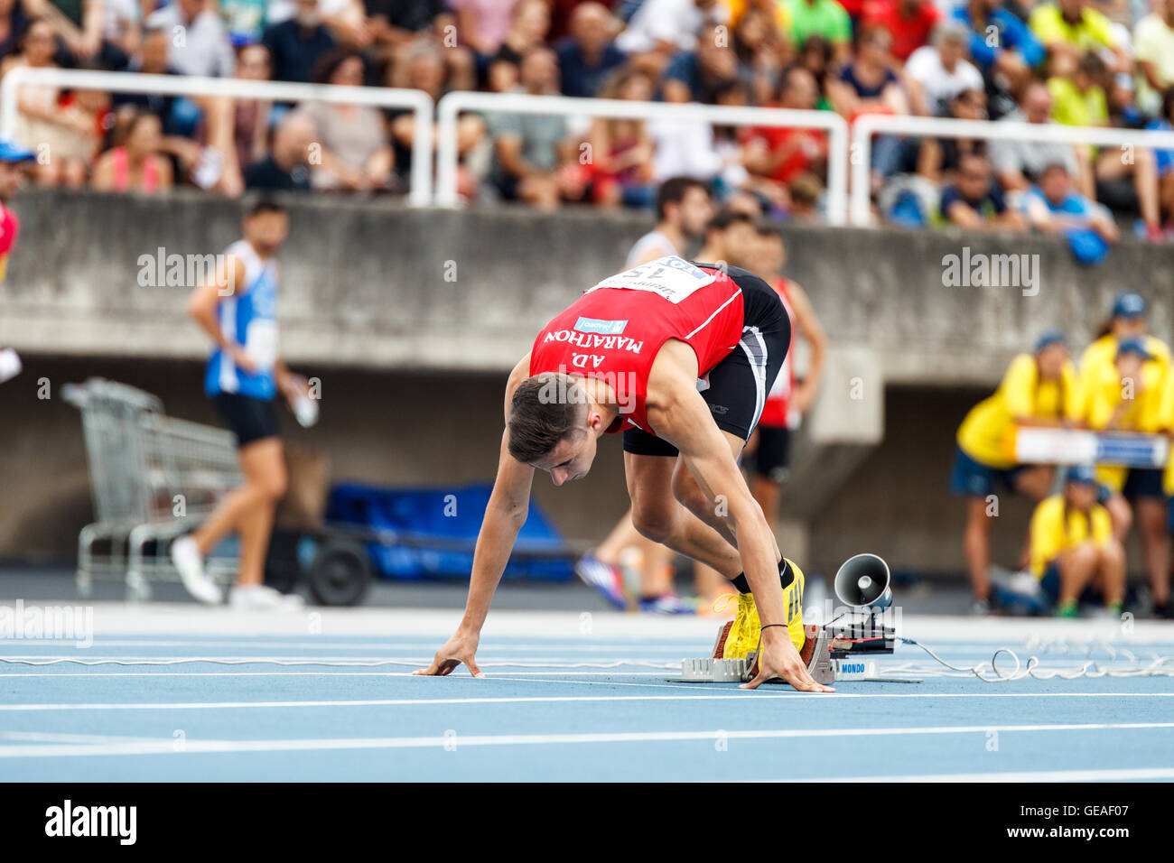 Las Mestas, Gijón, Asturien, Spanien. 23. Juli 2016. 96. spanischen Leichtathletik-Meisterschaft. Tag eins. Foto: Alvaro Campo. Bildnachweis: Alvaro Campo/Alamy Live-Nachrichten Stockfoto