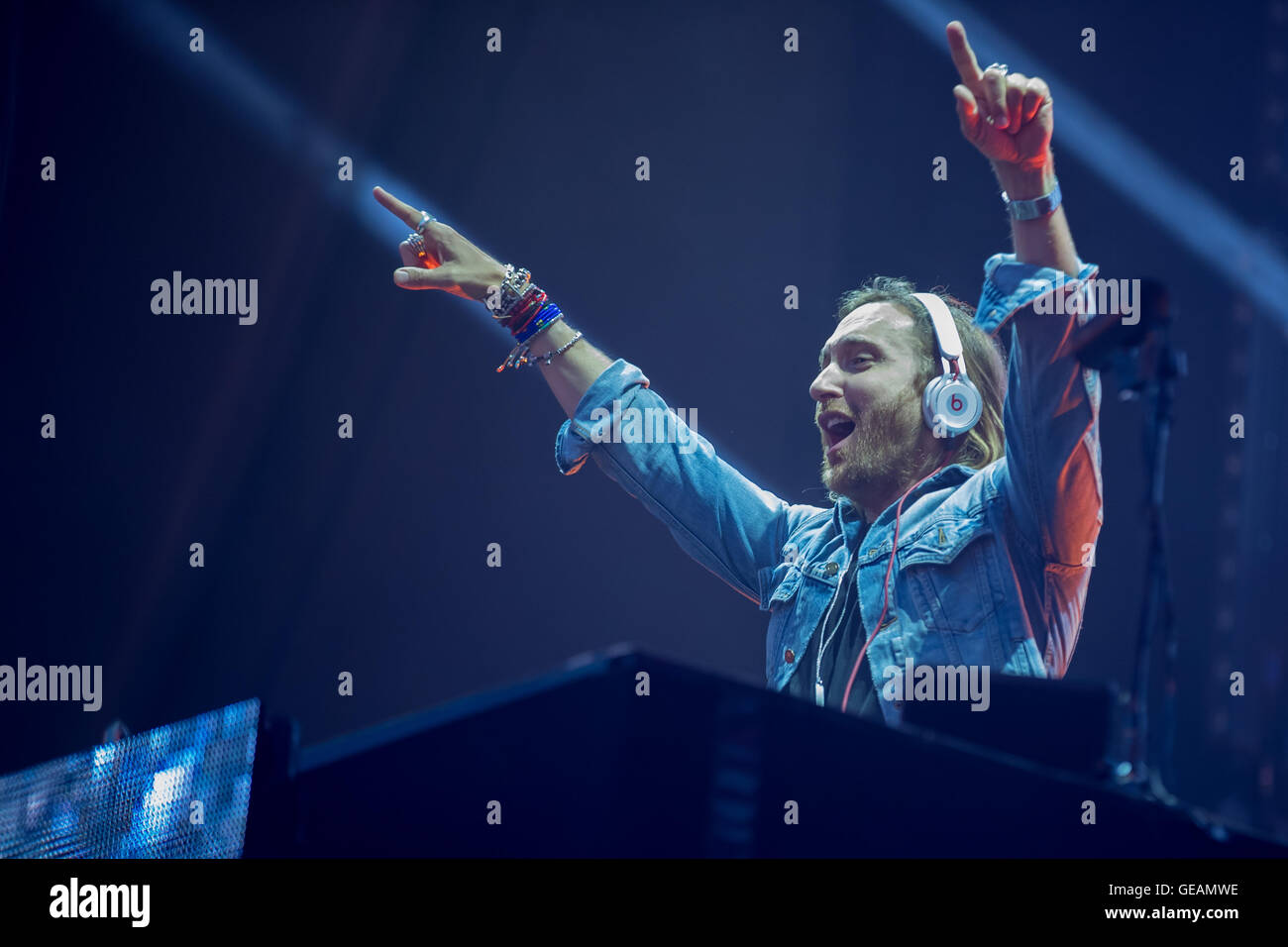 Juli 23.2016 - David Guetta (Pierre David Guetta) tritt bei Trabrennbahn Arena Bahrenfeld in Hamburg, Deutschland. /Picture Allianz Stockfoto