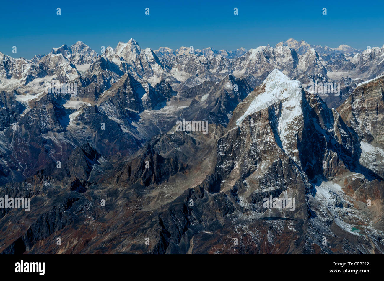 Nepal, Himalaya, Solo Khumbu, Taboche Peak von Ama Dablam South West Ridge Stockfoto
