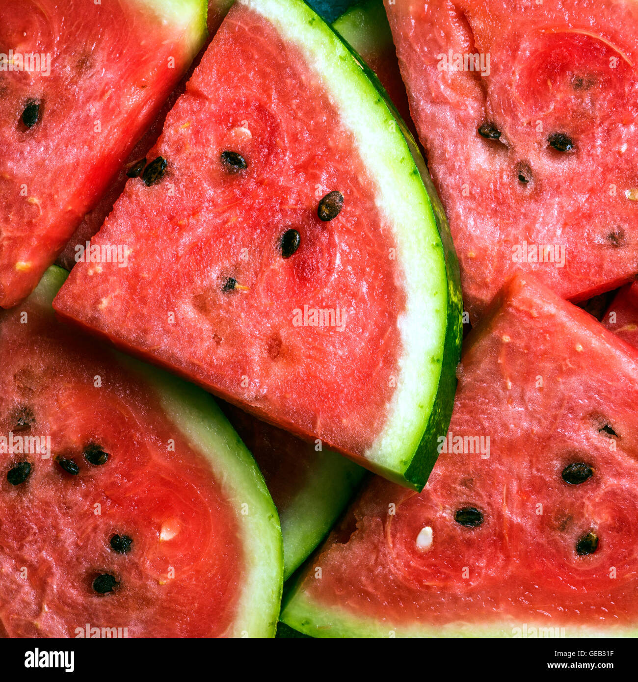 In Scheiben geschnittenen Wassermelone. Stockfoto