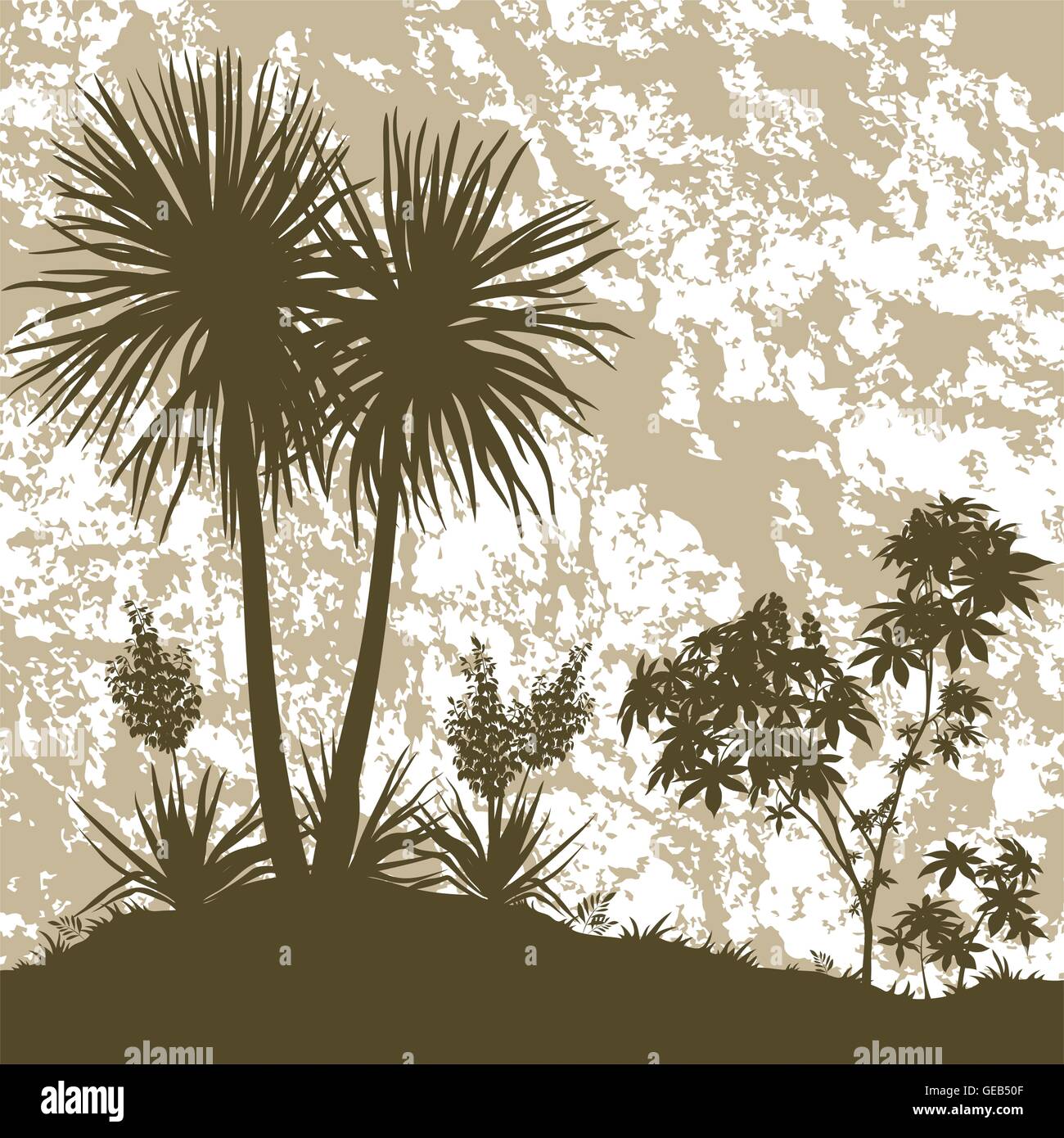 Palmen, Pflanzen und abstrakten Hintergrund Stock Vektor