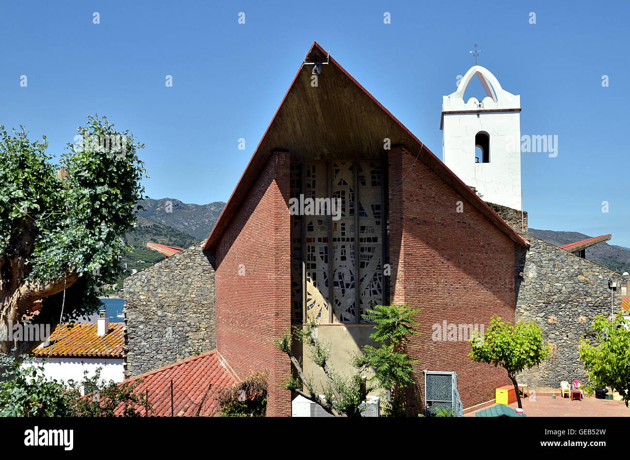 Kirche von El Port De La Selva in Spanien Stockfoto