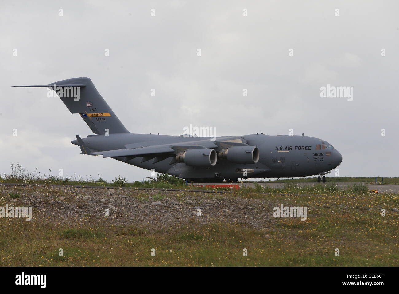 Die Boeing c-17 Globemaster III ist eine große militärische Transportflugzeuge. Es wurde entwickelt für die United States Air Force (USAF) Stockfoto