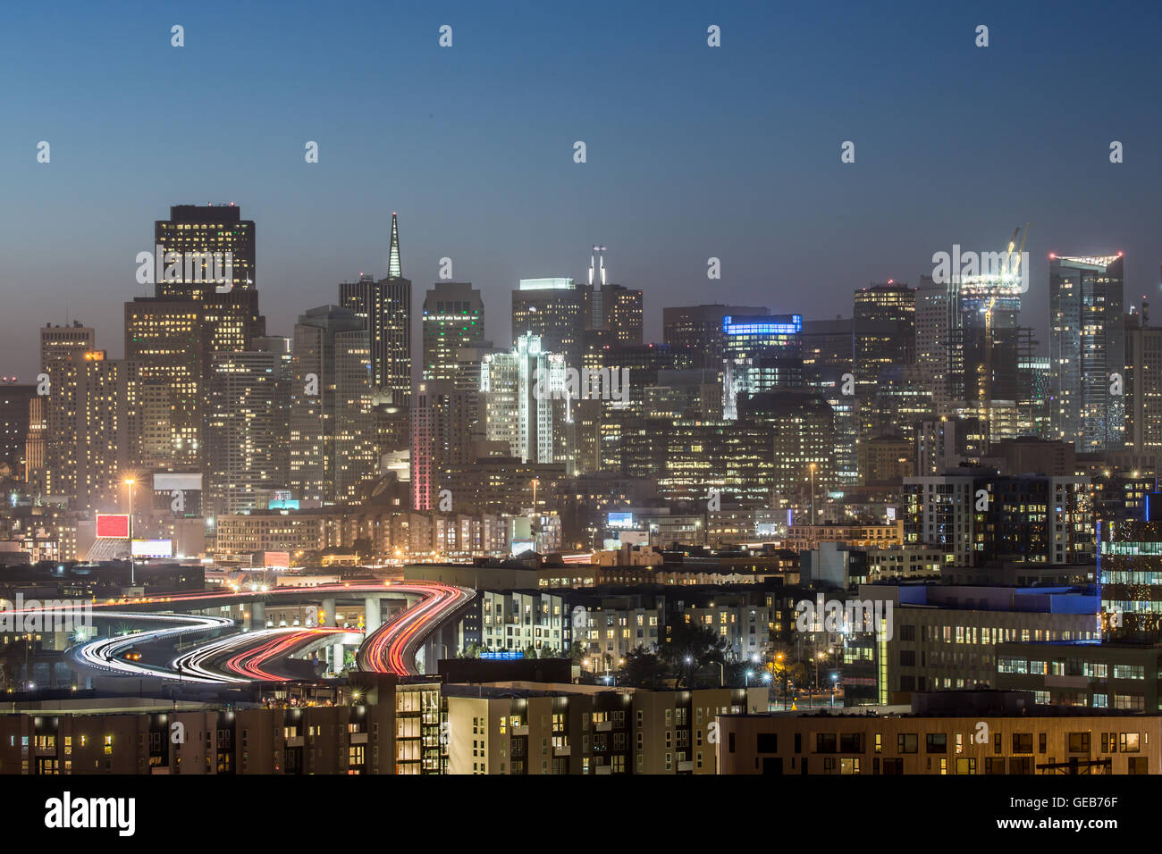 Autobahn nach San Francisco Stockfoto