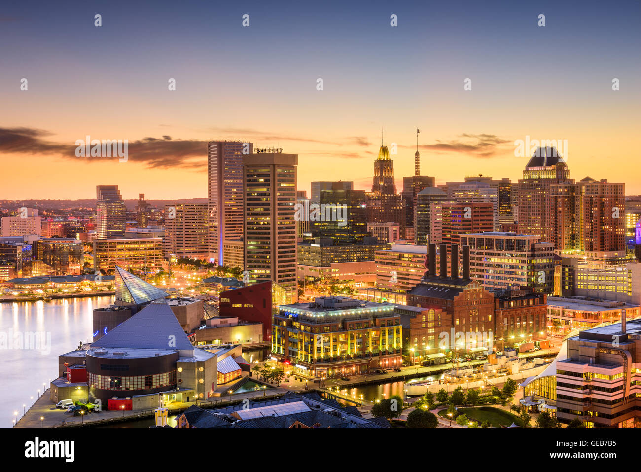 Baltimore, Maryland, USA Skyline der Innenstadt. Stockfoto