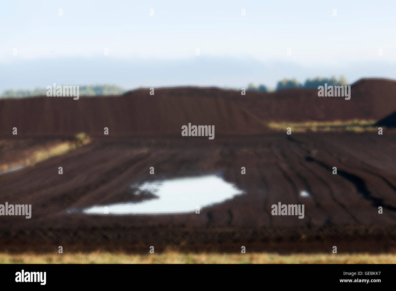 Abbau von Torf Stockfoto