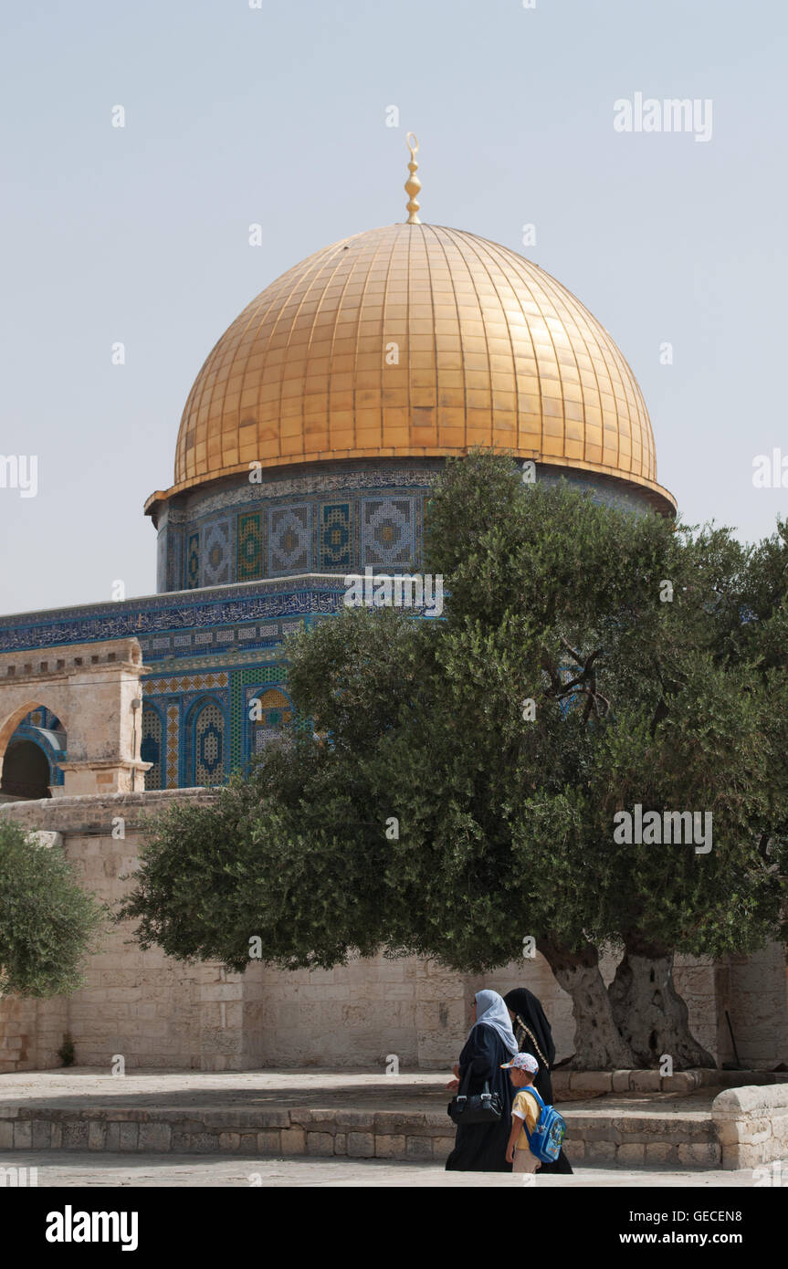 Jerusalem, alte Stadt, Israel: Blick von der Kuppel des Rock, eine islamische Heiligtum auf dem Tempelberg, eine der ältesten Werke der islamischen Architektur Stockfoto