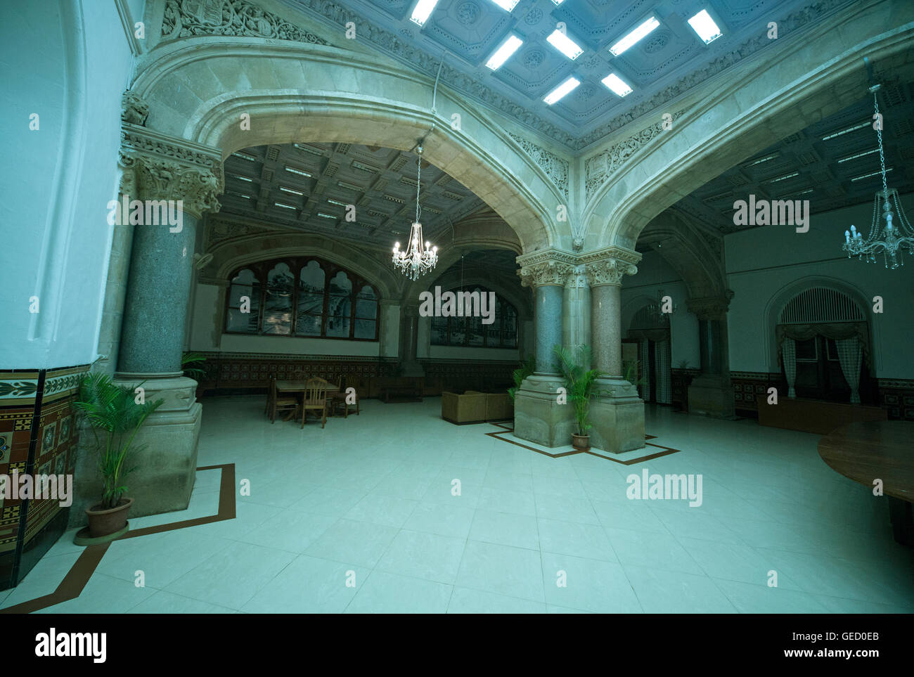 Das Bild der Architektur der Speisesaal im CST-Station oder VT, Mumbai Indien Stockfoto