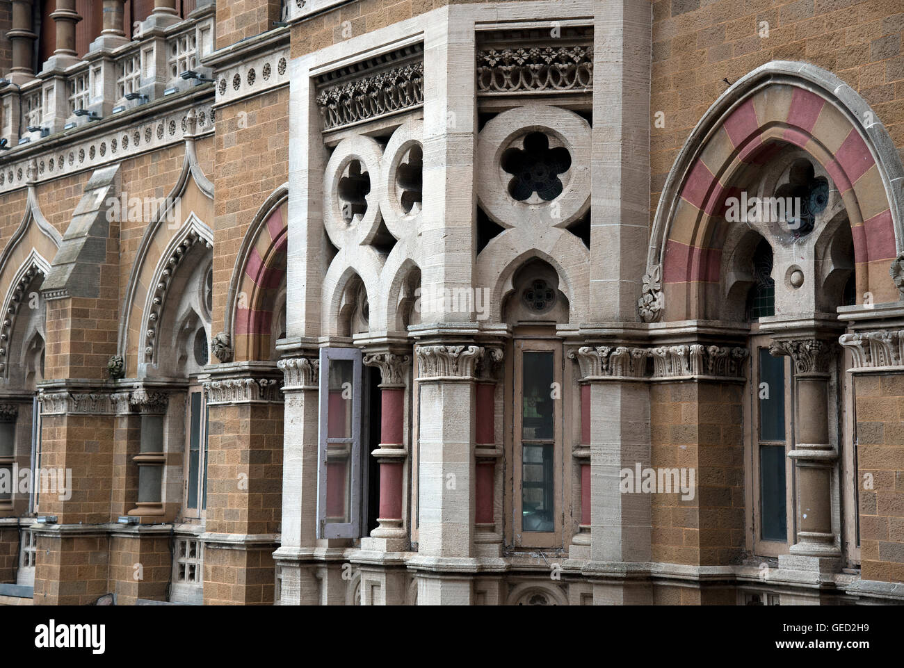 Das Bild der Architektur von CST Bahnhofsgebäude oder VT-Station, Mumbai Indien Stockfoto