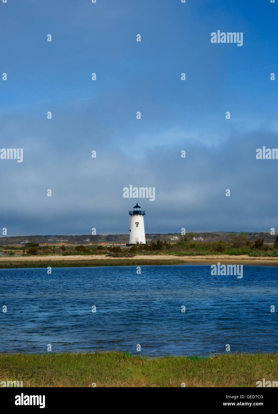 Edgartown Hafen Licht auf Martha's Vineyard in Massachusetts Stockfoto