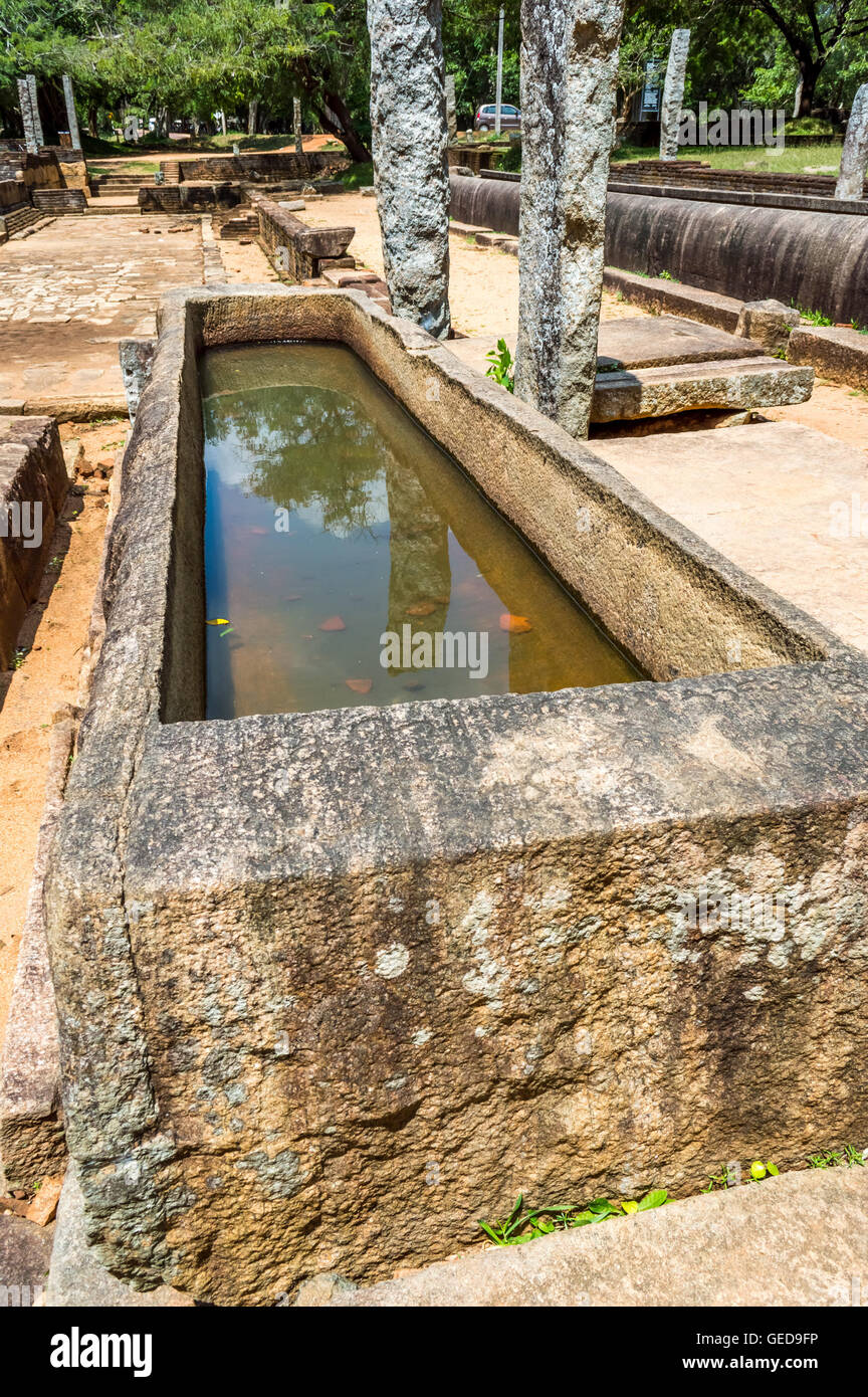 Rock Medizin Bett in Anuradhapura antiken Stadt SriLanka Stockfoto