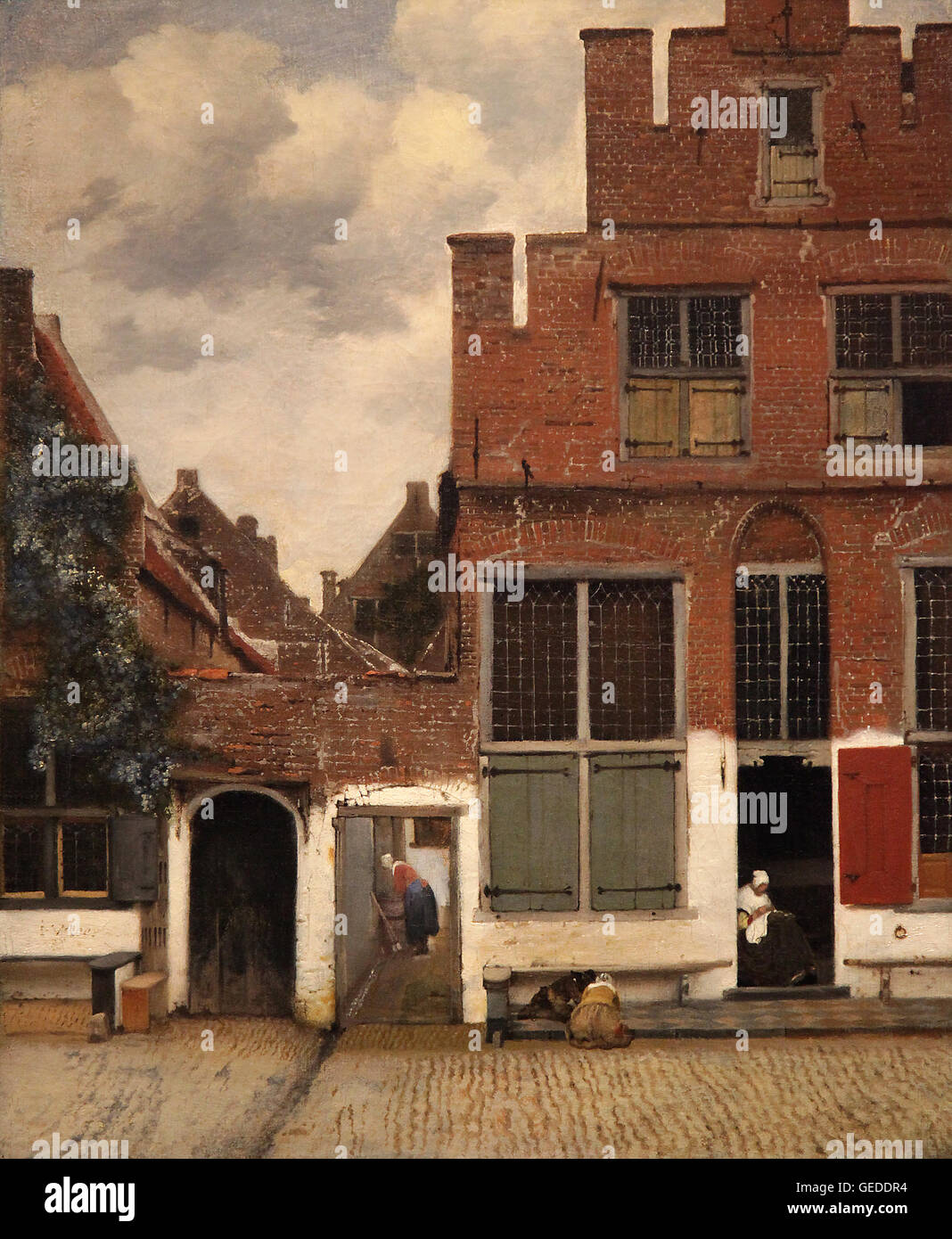 Die kleine Straße Blick auf die Häuser in Delft 1660 von Johannes Vermeer Jan Vermeer 1632 - 1675.Holländischer Barockmaler. Stockfoto