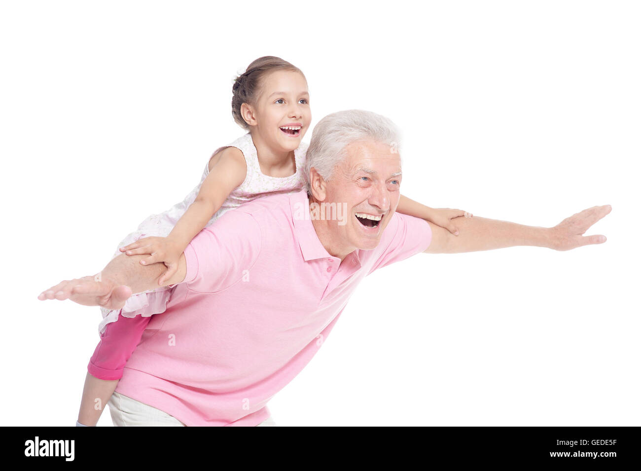 älterer Mann mit süße Enkelin Stockfoto