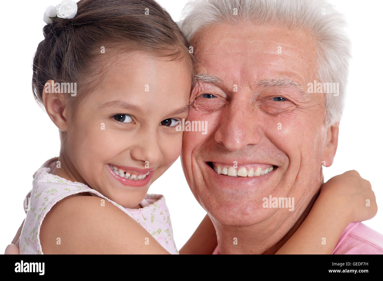älterer Mann mit süße Enkelin Stockfoto