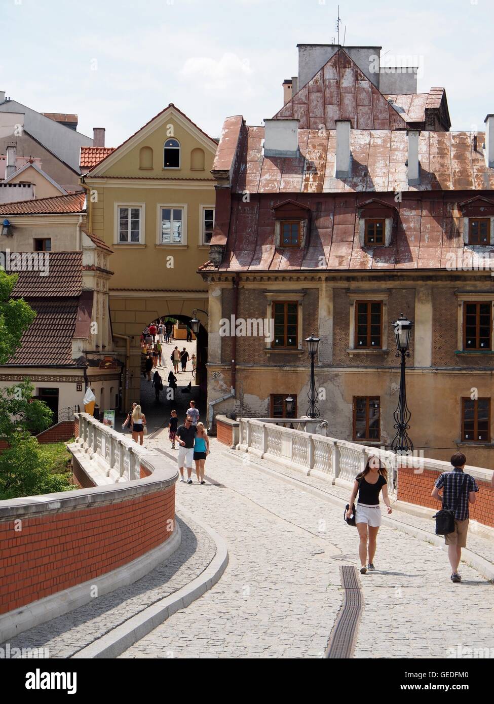 Straße in Lublin, Polen Stockfoto