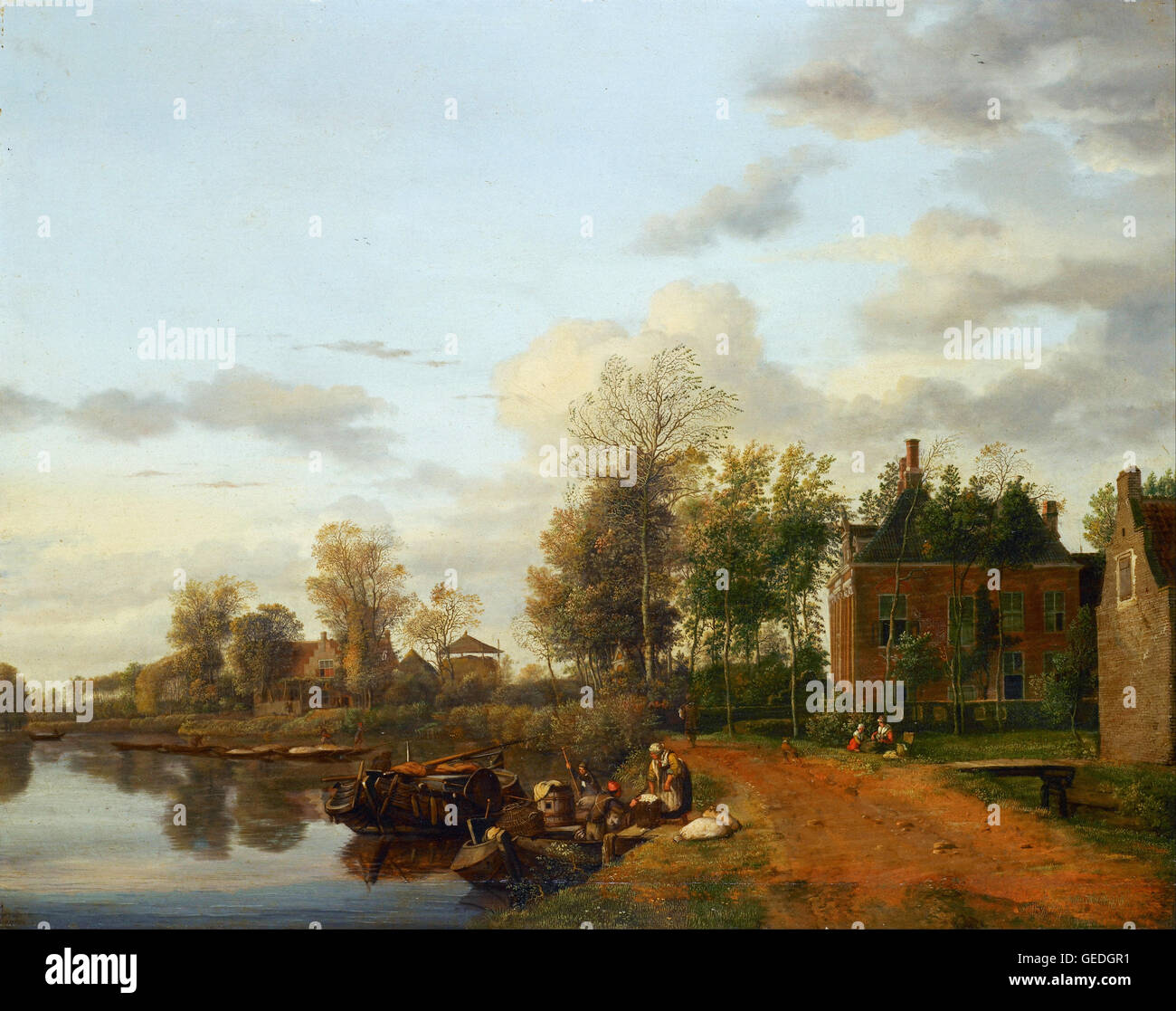 Jan van de Heyden - Landhaus auf die Vliet in der Nähe von Delft Stockfoto