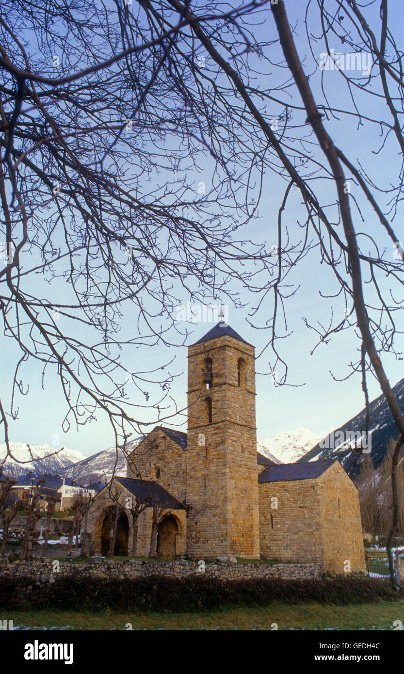 Kirche Sant Feliu Church.Romanesque. Barruera.Boí Tal. Provinz Lleida. Katalonien. Spanien Stockfoto