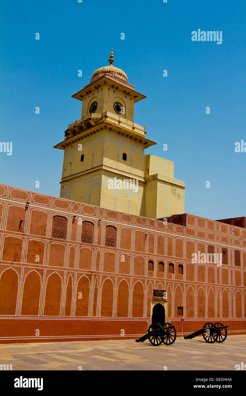 Turm der Pink Palace in Jaipur Indien Stockfoto