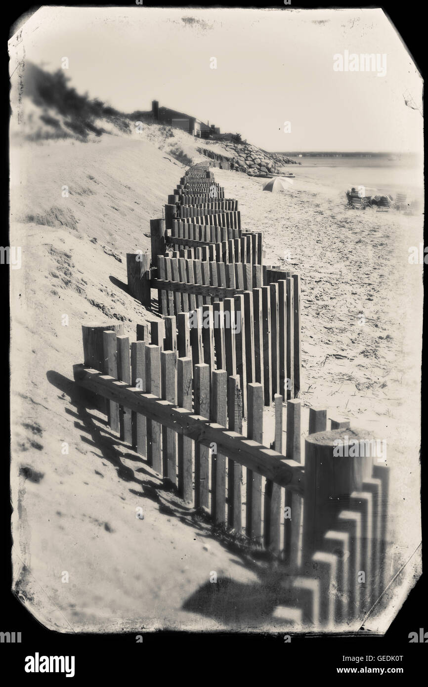 Schwarz / weiß Foto mit Vintage aussehen in Eastham, MA, Cape Cod. Stockfoto