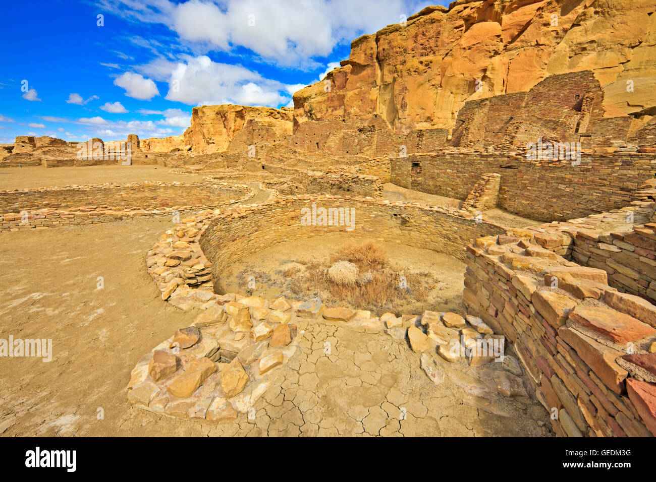Geographie/Reisen, USA, New Mexico, Nageezi, Great Kiva, Pueblo Bonito, Chaco Culture National Historic Park, Chaco Culture National Historic Park, New Jersey, USA, No-Exclusive - Verwenden Sie Stockfoto
