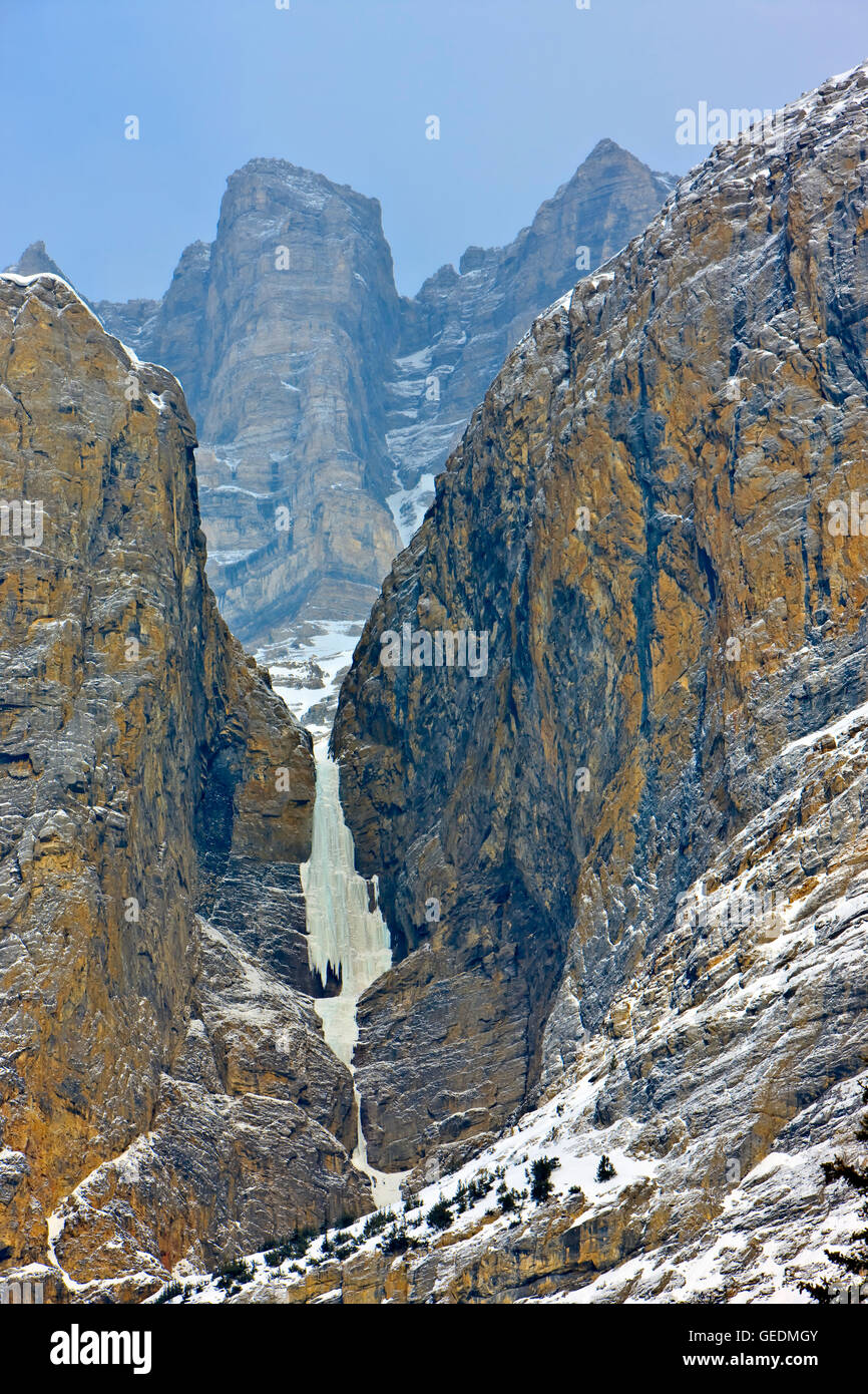 Geographie / Reisen, Kanada, Alberta, gefrorenen Wasserfall in den Rocky Mountains, Banff Nationalpark, Icefields Parkway, kanadischen Rocky Mountains, Alberta, Banf Stockfoto