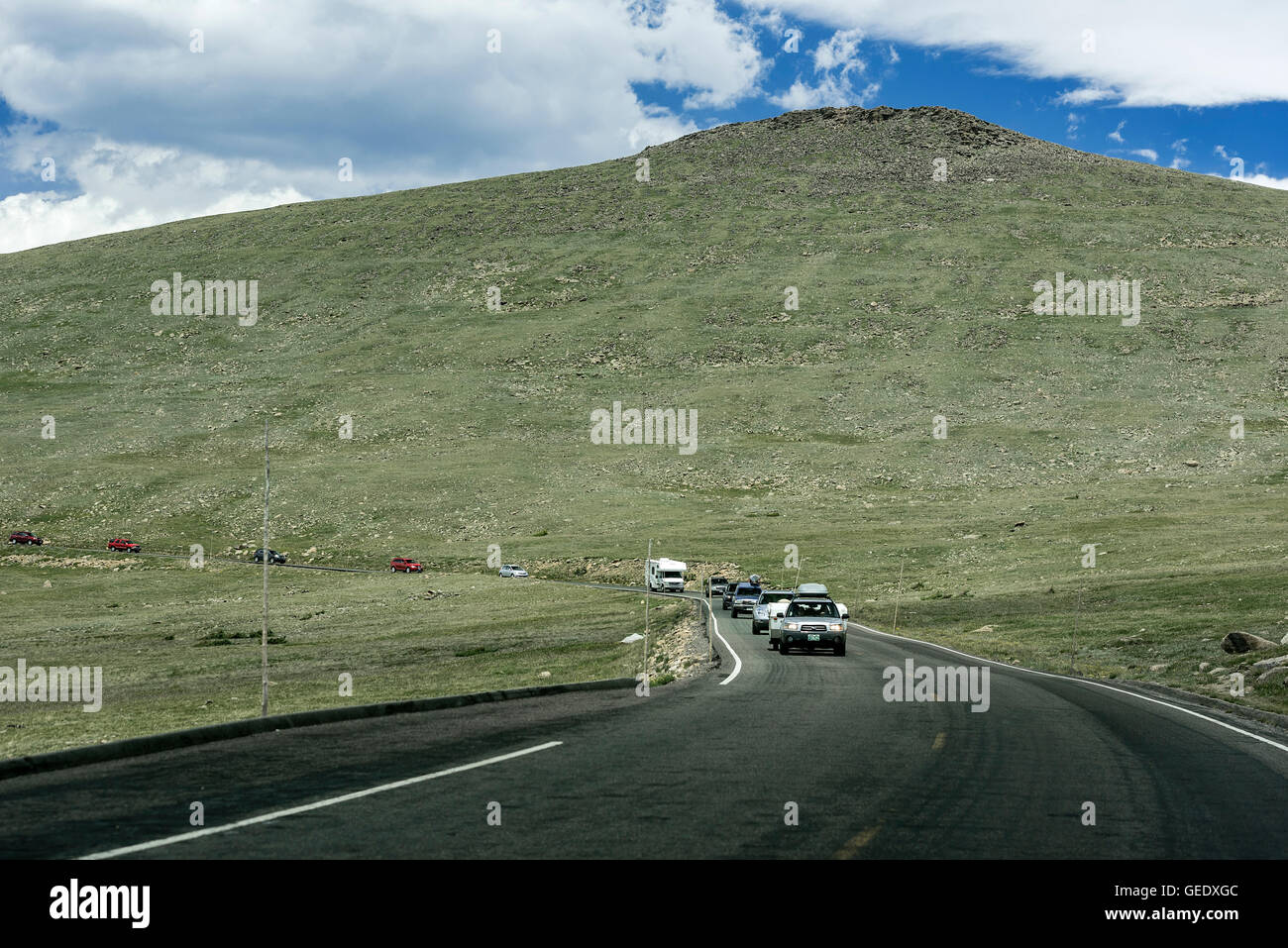 Reiseverkehr in Rocky Mountain Nationalpark, Colorado, USA Stockfoto