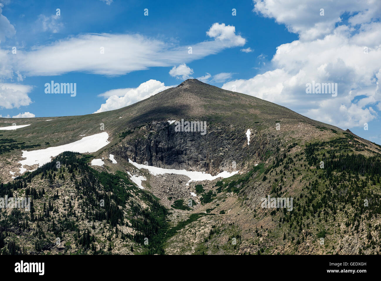 Berggipfel in Rocky Mountain Nationalpark, Colorado, USA Stockfoto
