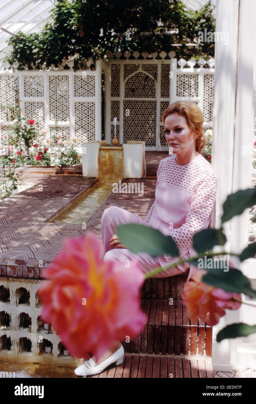 Doris Duke, Erbin, Duke Gardens im Jahr 1968. Stockfoto