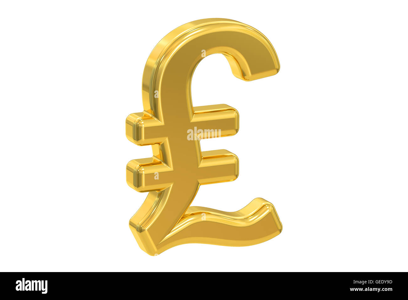 Pfund Sterling Symbol, 3D-Rendering isolierten auf weißen Hintergrund Stockfoto