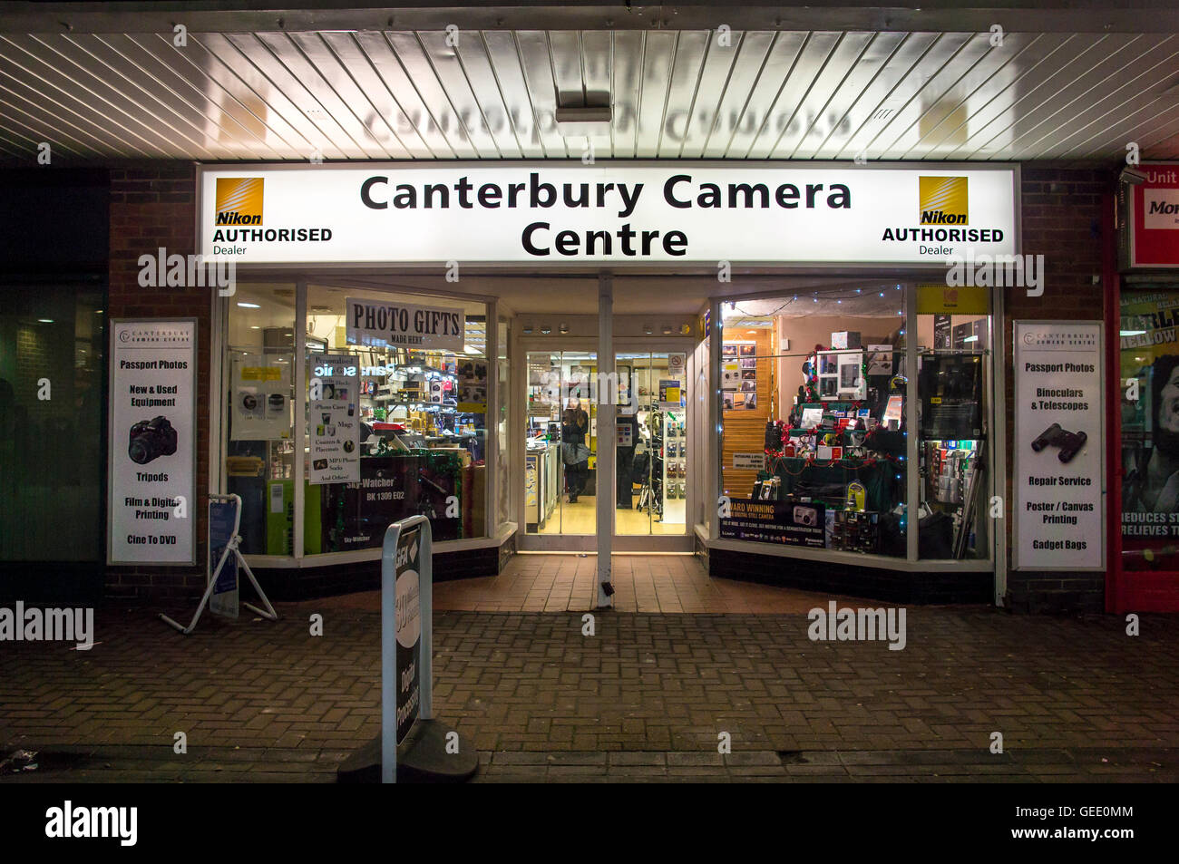 Unabhängige Fotokamera Shop Canterbury Kamera Zentrum Stockfoto