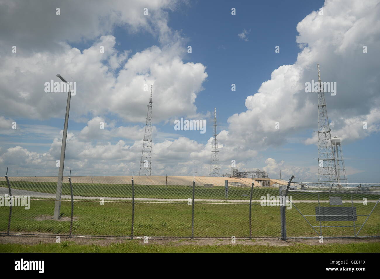 Launch Pad im Kennedy Space Center, Cape Canaveral, Florida, Amerika Stockfoto