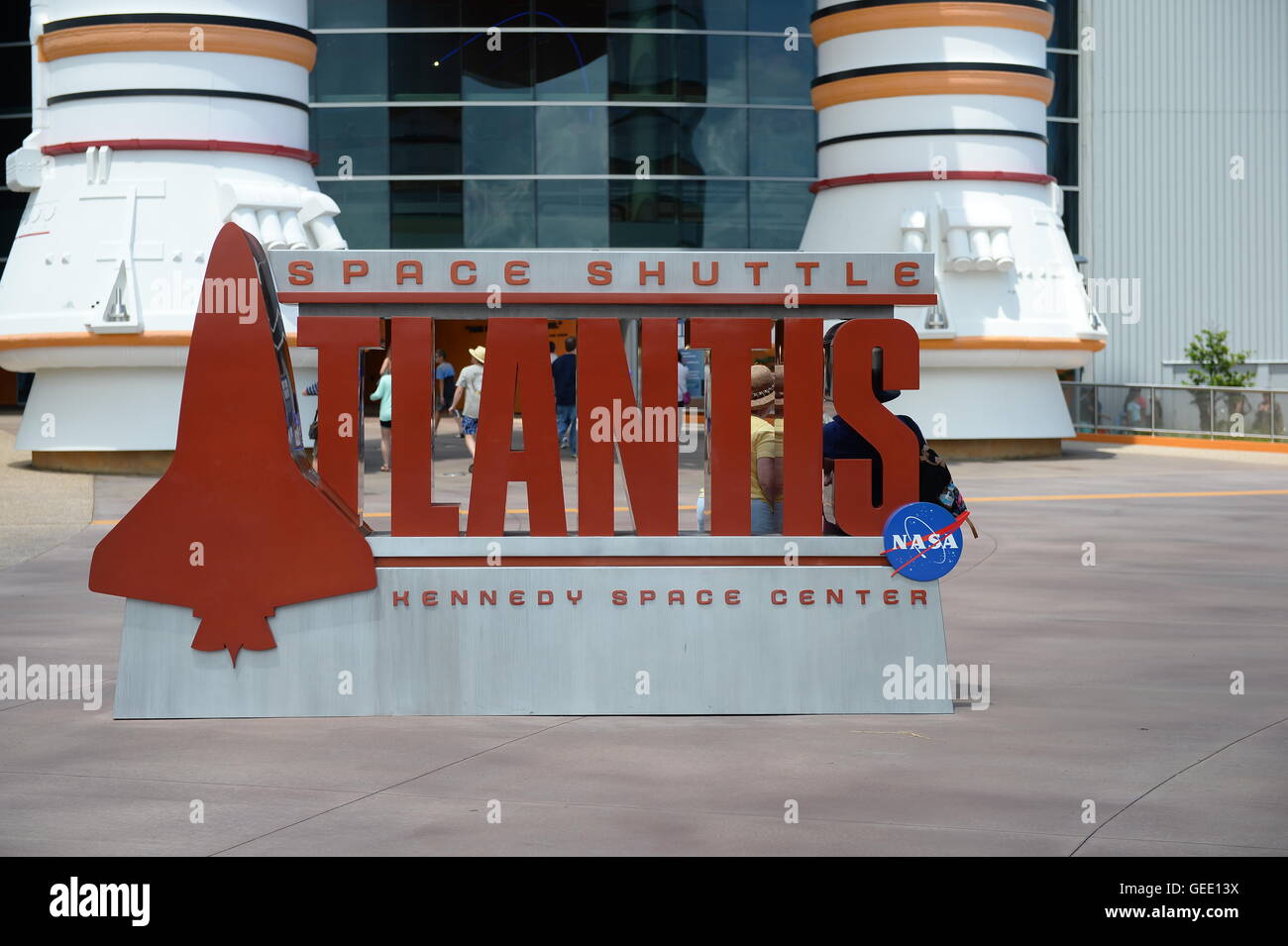 Das Space Shuttle Atlantis Anzeige an den Besucher komplexe Kennedy Space Center, Florida Stockfoto