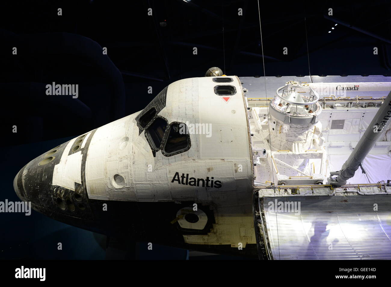 Das Space Shuttle Atlantis Anzeige an den Besucher komplexe Kennedy Space Center, Florida Stockfoto