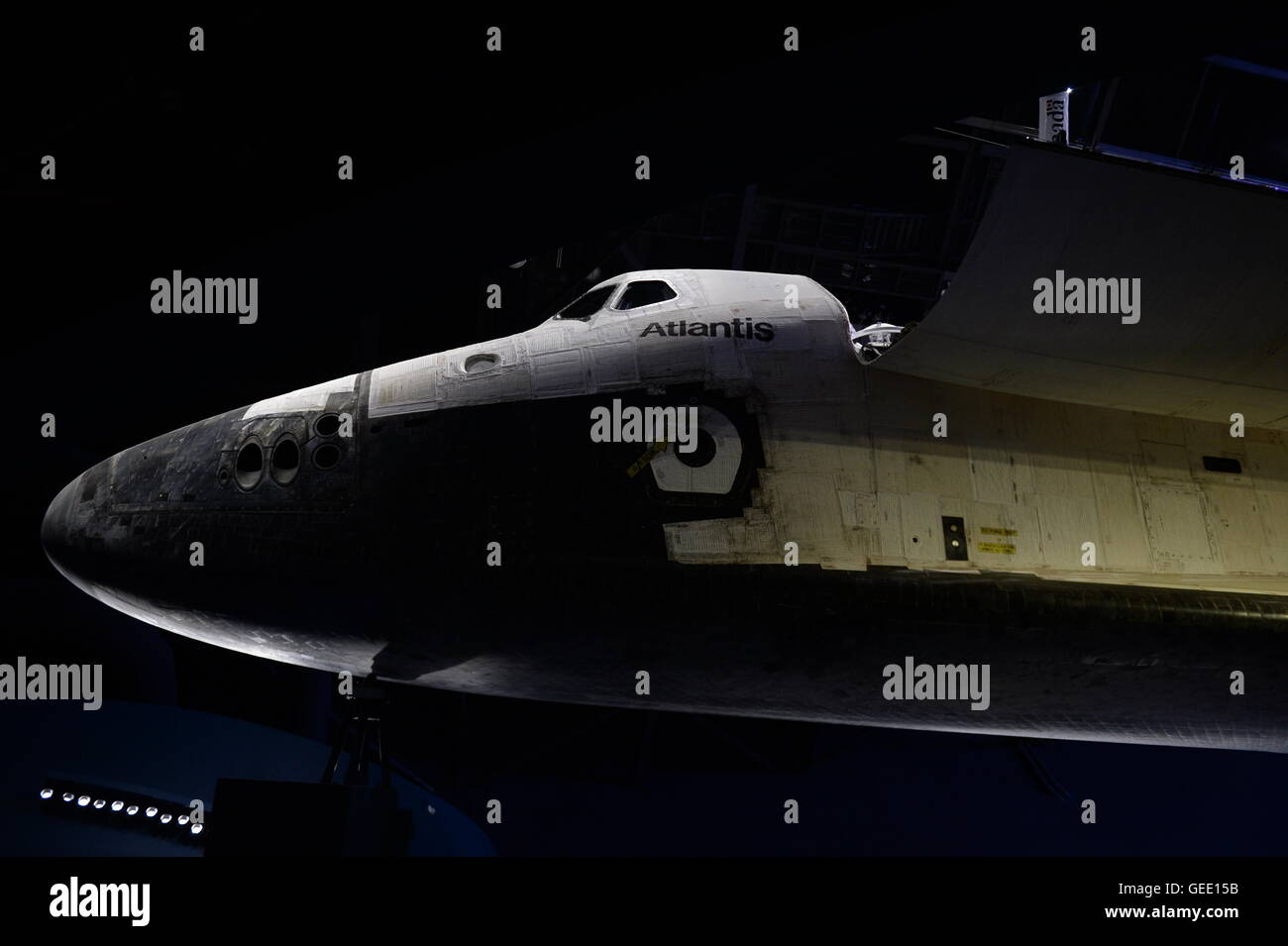 Das Space Shuttle Atlantis Anzeige an den Besucher komplexe Kennedy Space Center, Florida Stockfoto