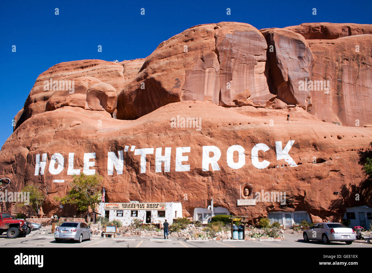 Loch im Felsen Haus in Moab Utah Stockfoto