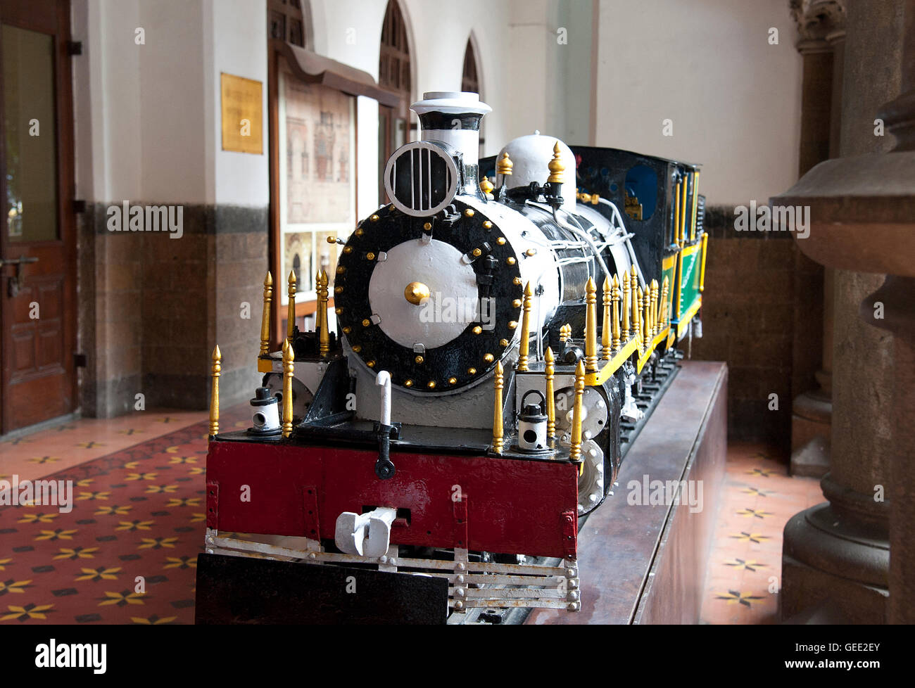 Das Bild der Mini-Zug Modell CST Bahnhofsgebäude oder VT Station, Mumbai Indien Stockfoto