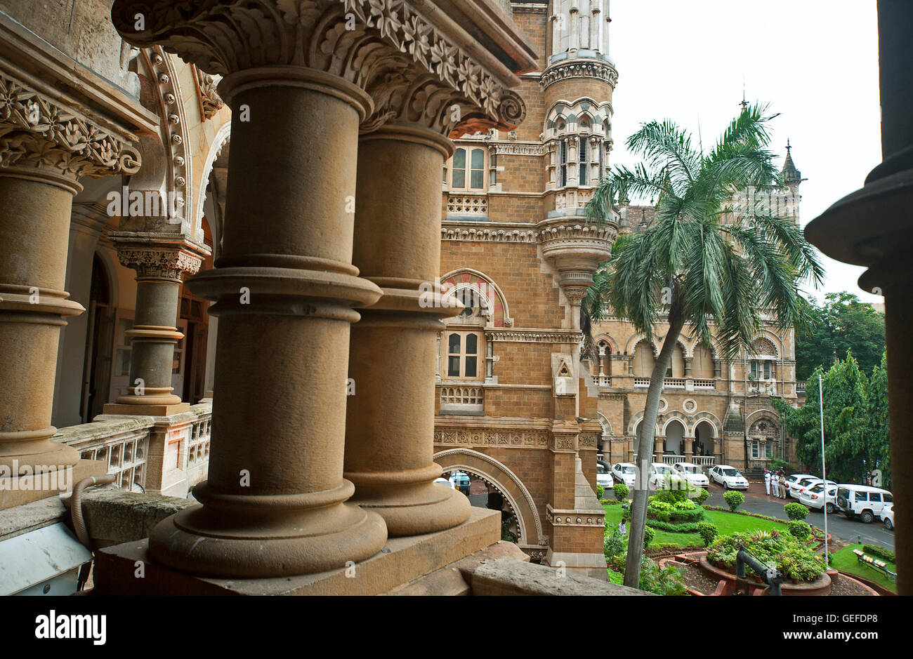 Das Bild der Architektur von CST Bahnhofsgebäude oder VT-Station, Mumbai Indien Stockfoto