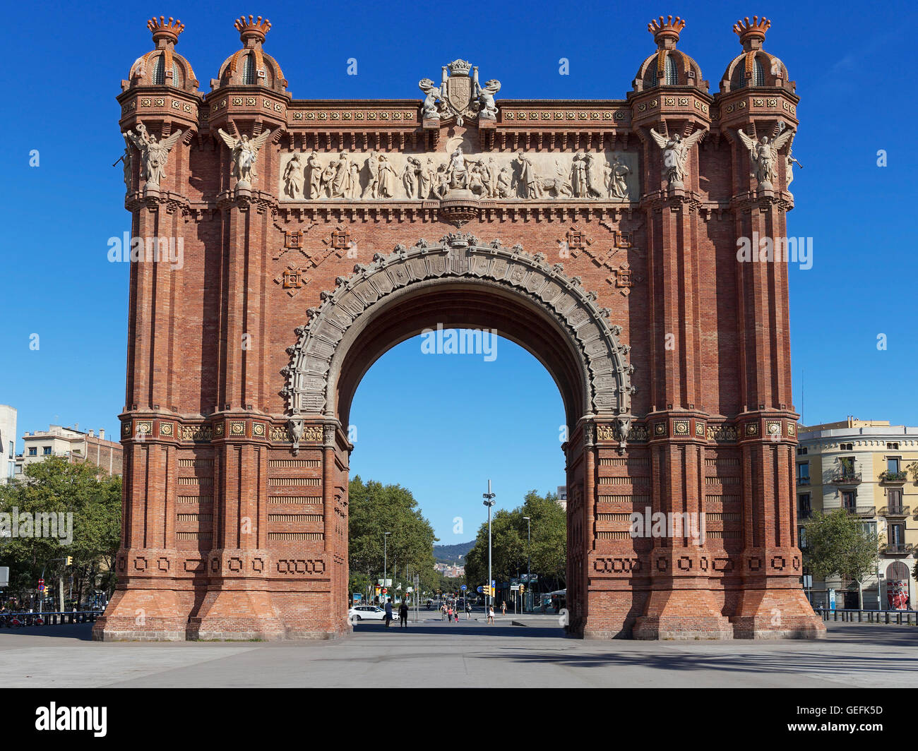 Arc de Triomf, Triumphbogen in Barcelona, Katalonien, Spanien. Stockfoto