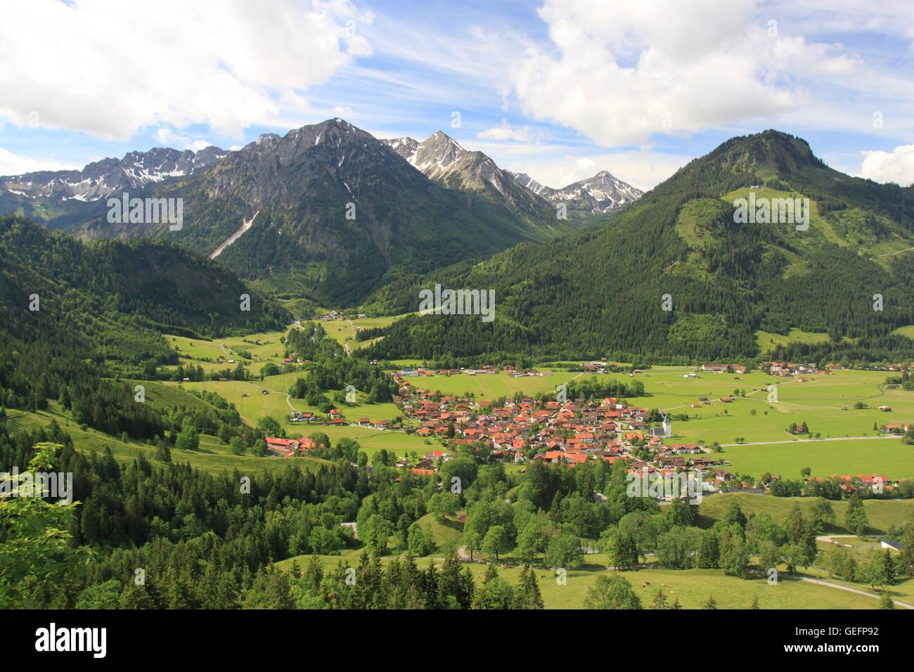 Ostrach Valley, Imberger Horn, Bad Oberdorf, Allgäu Stockfoto