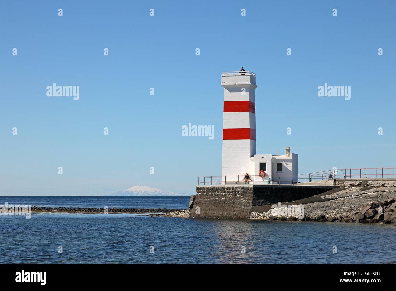 Gardskagi alten Leuchtturm, Sudurnes, Island Stockfoto