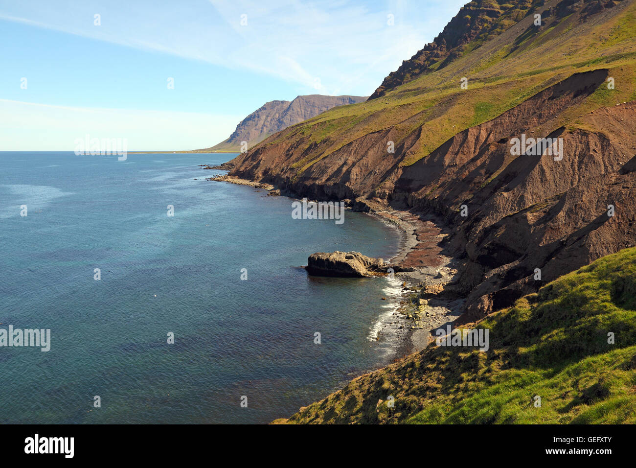 Küste, hervorragende Vestra, Island Stockfoto