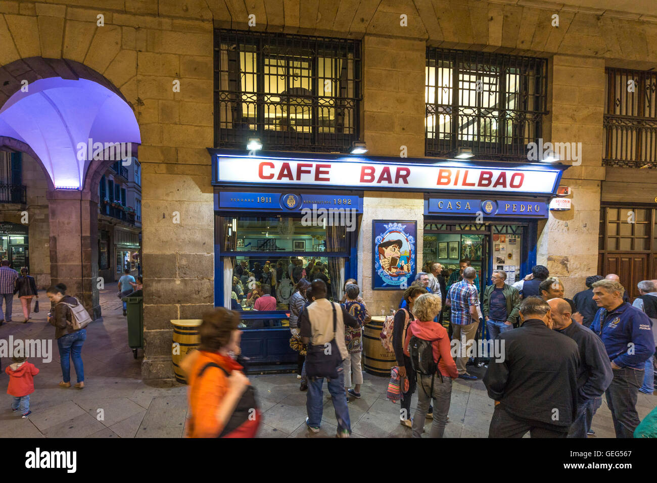 Casa Pedro, Tapaz-Cafe-Bar in Bilbao, Plaza Nueva, Baskisches Land, Spanien Stockfoto