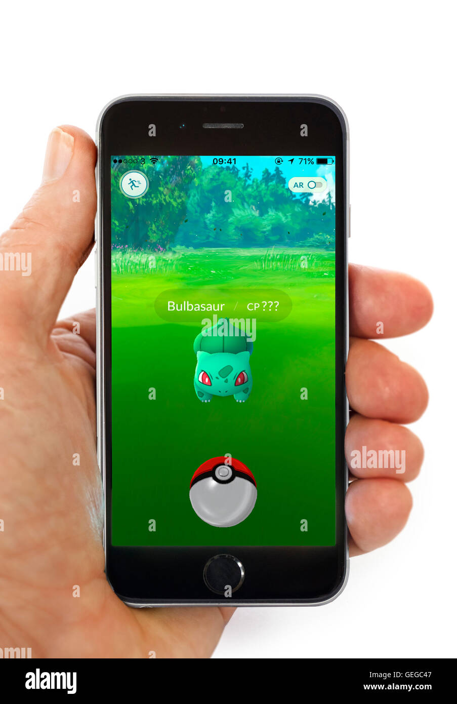 Pokemon gehen auf einem Apple iPhone 6 Stockfoto