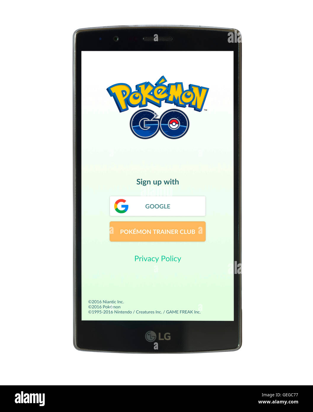 Pokemon gehen auf einem LG-G4-Smartphone Stockfoto