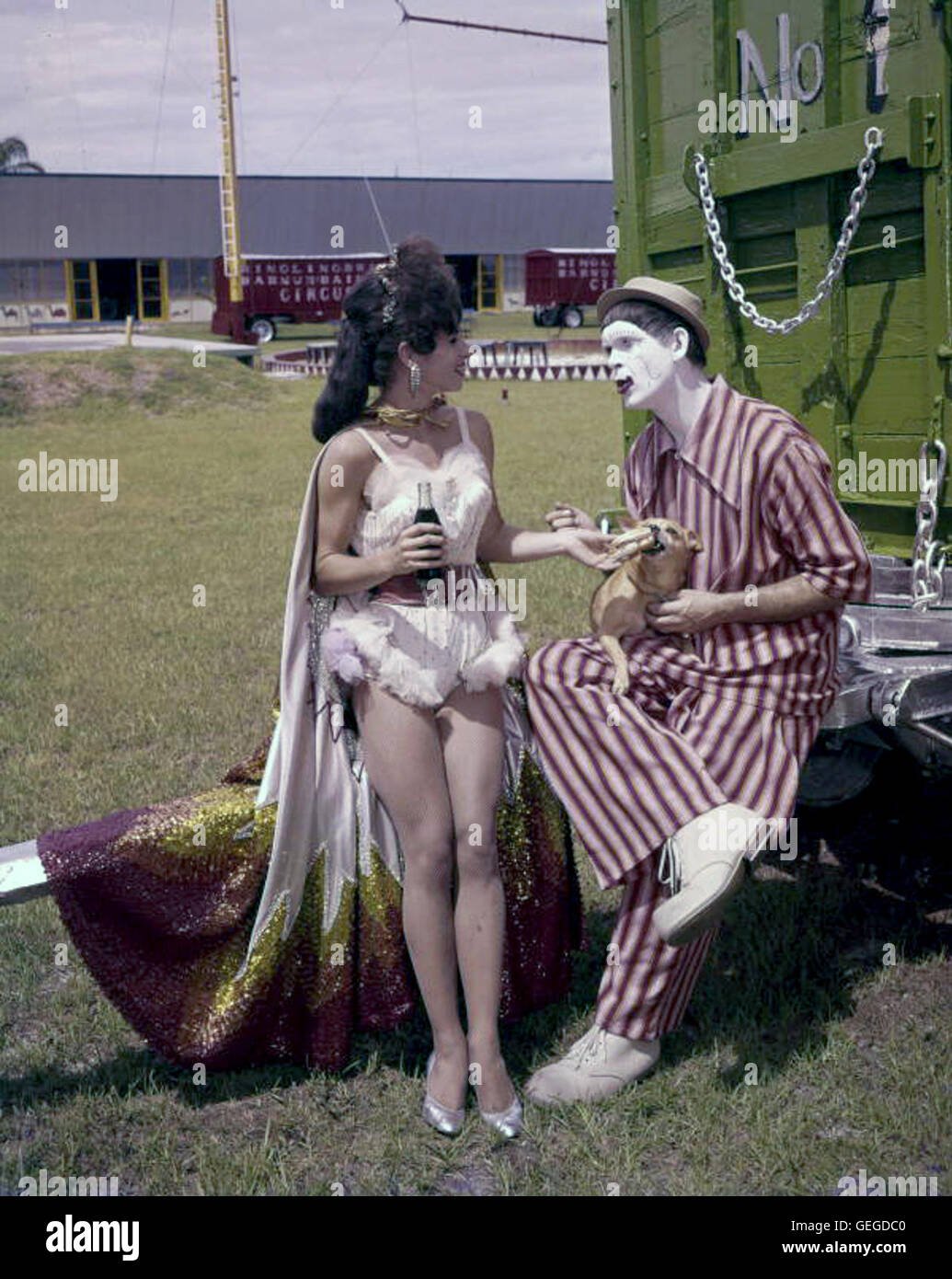 Luftakrobatin und Clown Zirkus Hall Of Fame - Sarasota Stockfoto